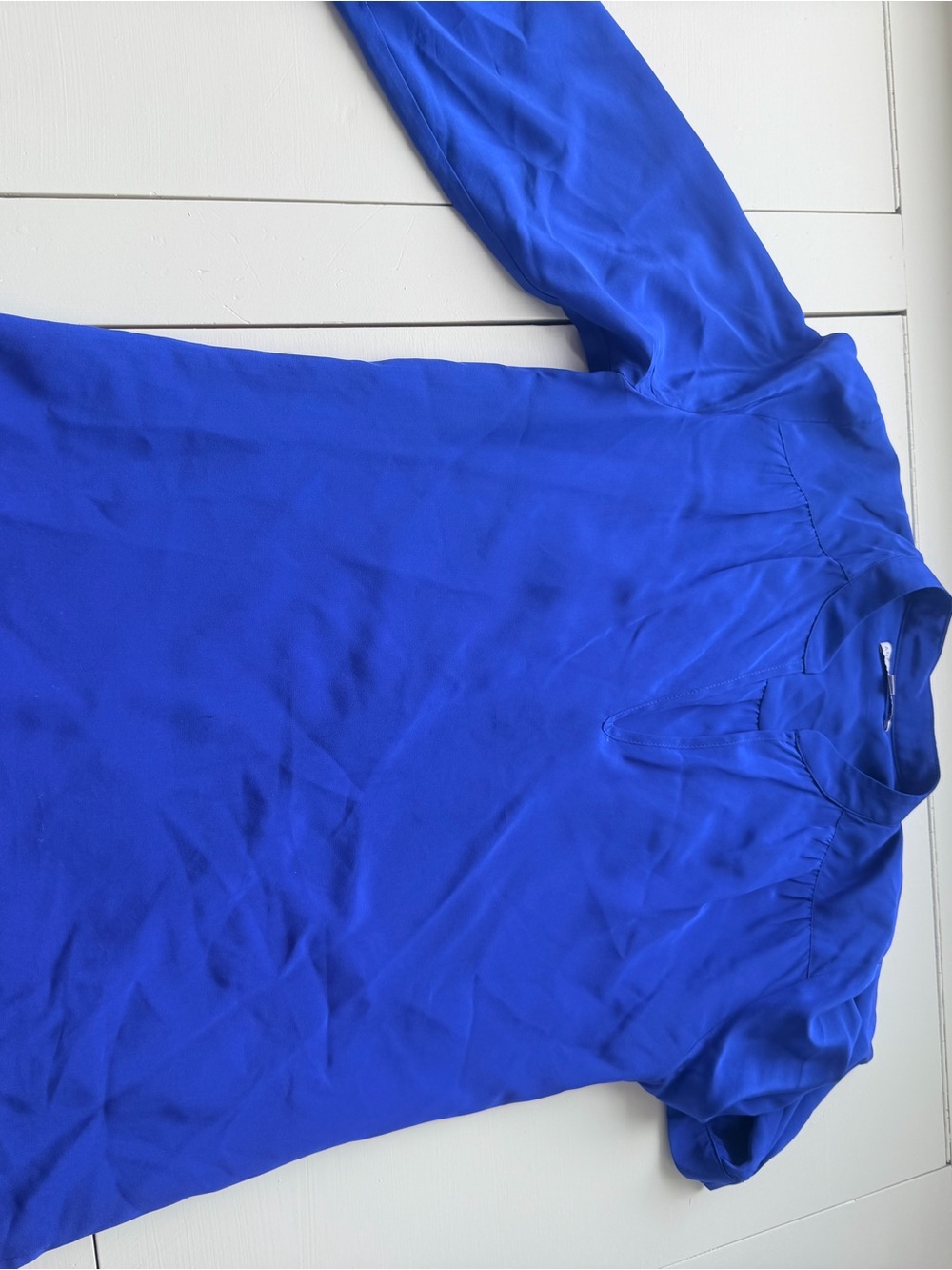 Amanda Uprichard Cobalt Blue Short Sleeve Top